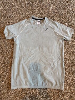 Gymshark Light Gray Performance Mesh Short Sleeve Tee